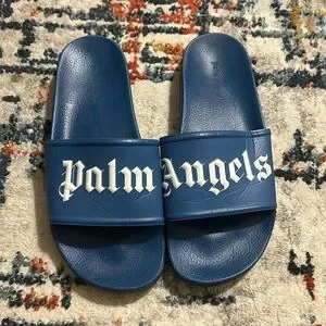 関税負担なし☆Palm Angels BLUE POOL SLIDER ロゴ サンダル 関税負担なし☆Palm Angels BLUE POOL SLIDER ロゴ サンダル